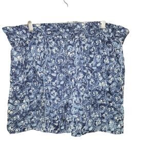 Lauren Ralph‎ Lauren Womens 16 Linen Shorts Blue Floral Casual Resort Vacation